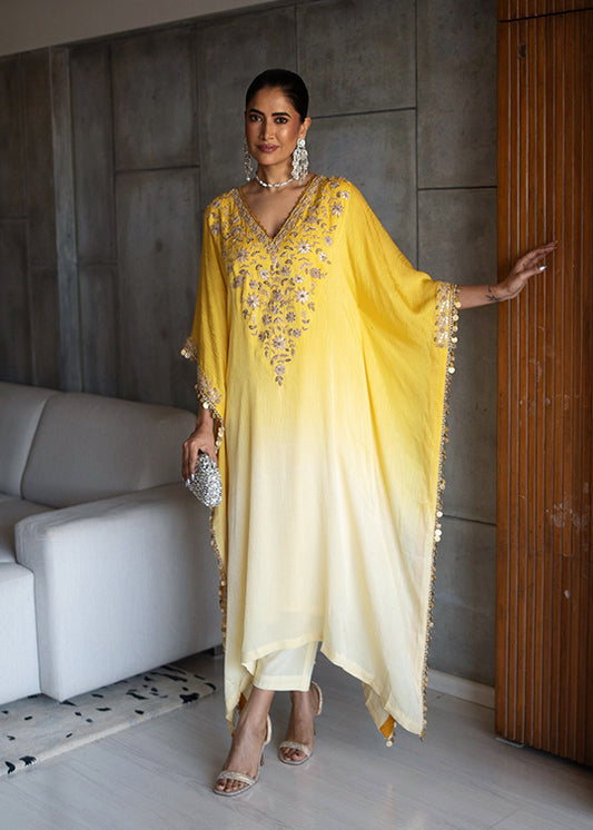 Alisha Pekha in our yellow ombré kaftaan