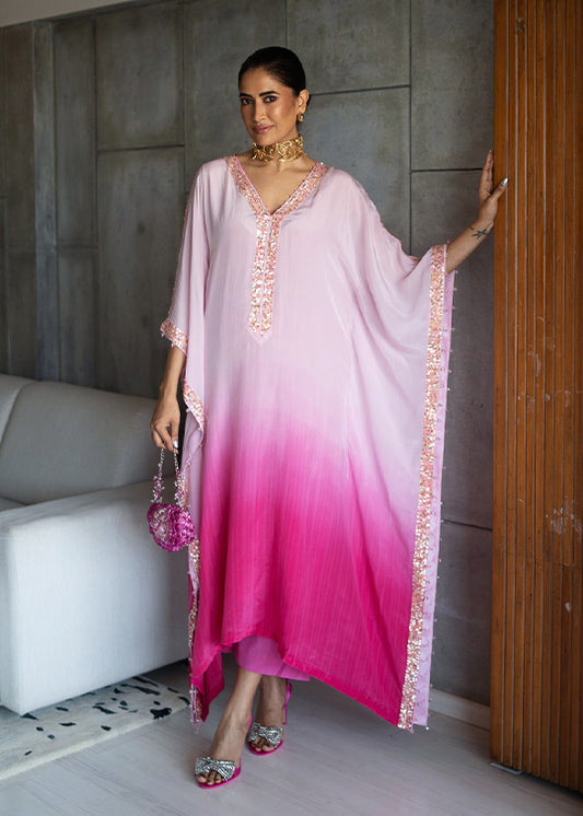 Alisha Pekha in our pink ombré kaftaan