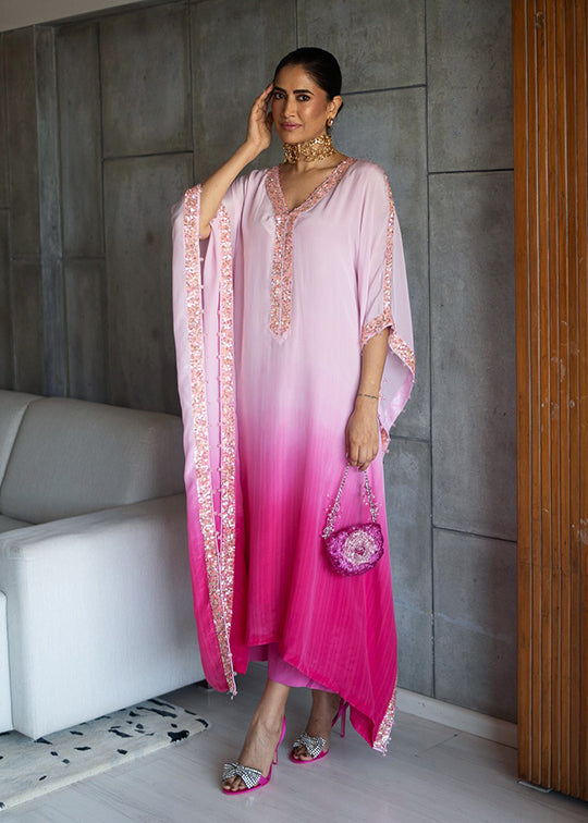 Alisha Pekha in our pink ombré kaftaan