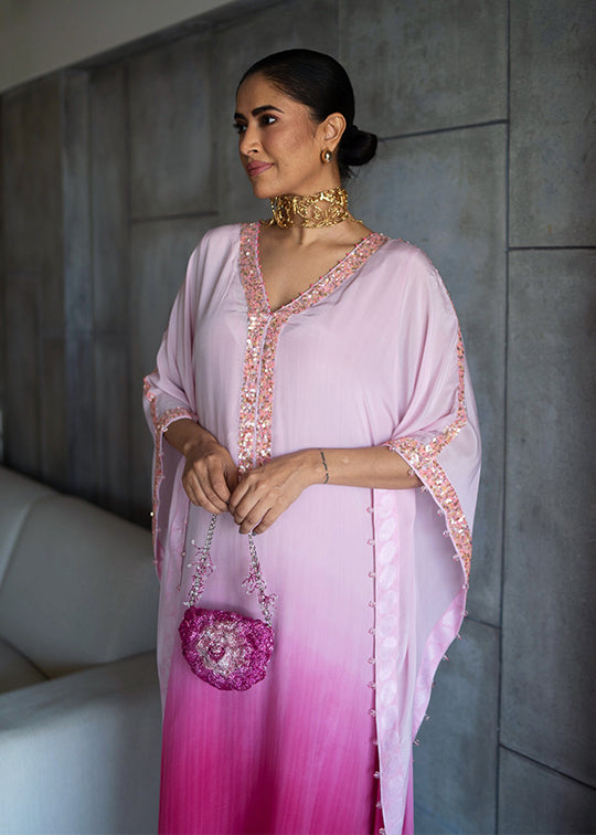 Alisha Pekha in our pink ombré kaftaan