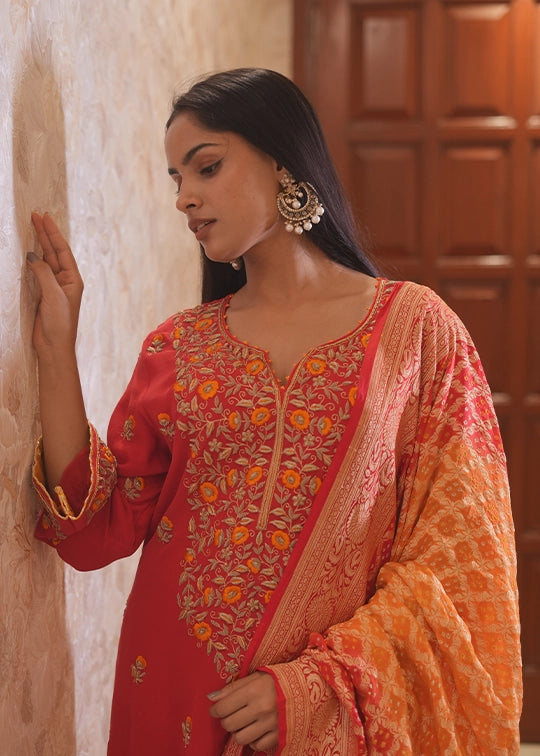 Tarang Kurta Set with Bandhini Dupatta