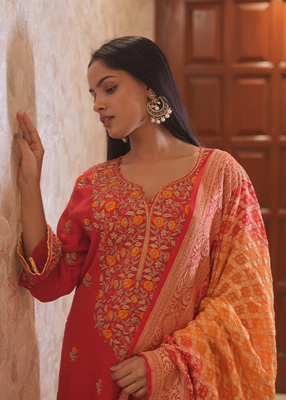Tarang Kurta Set with Bandhini Dupatta